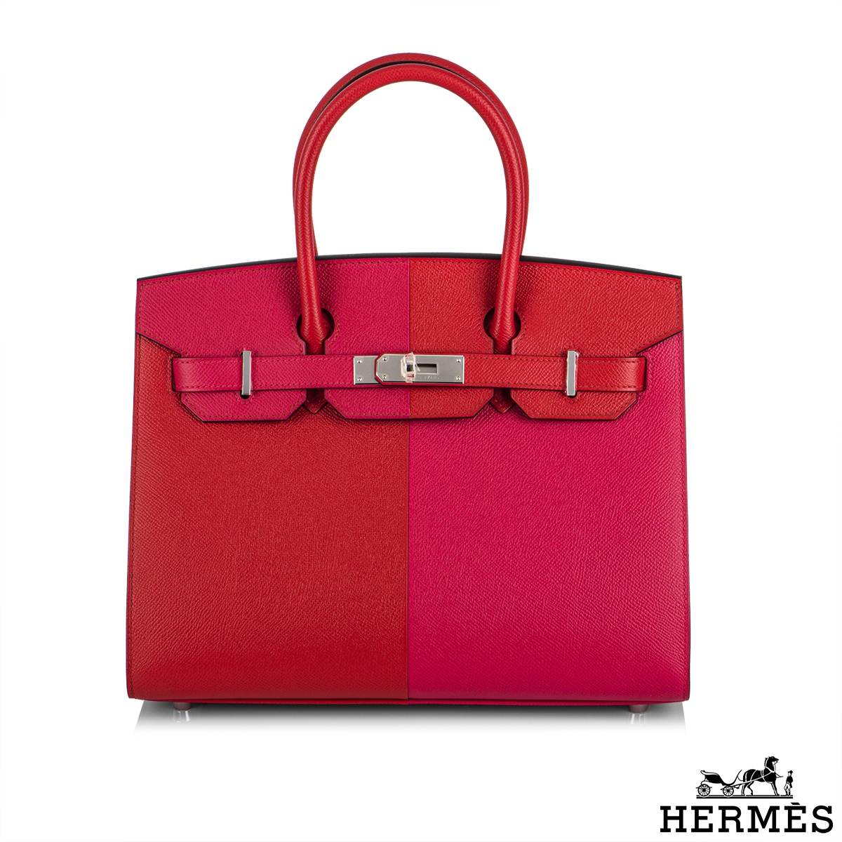 Hermès Birkin Sellier 30cm Casaque Veau Epsom Rouge de Coeur/Rose Extreme  PHW